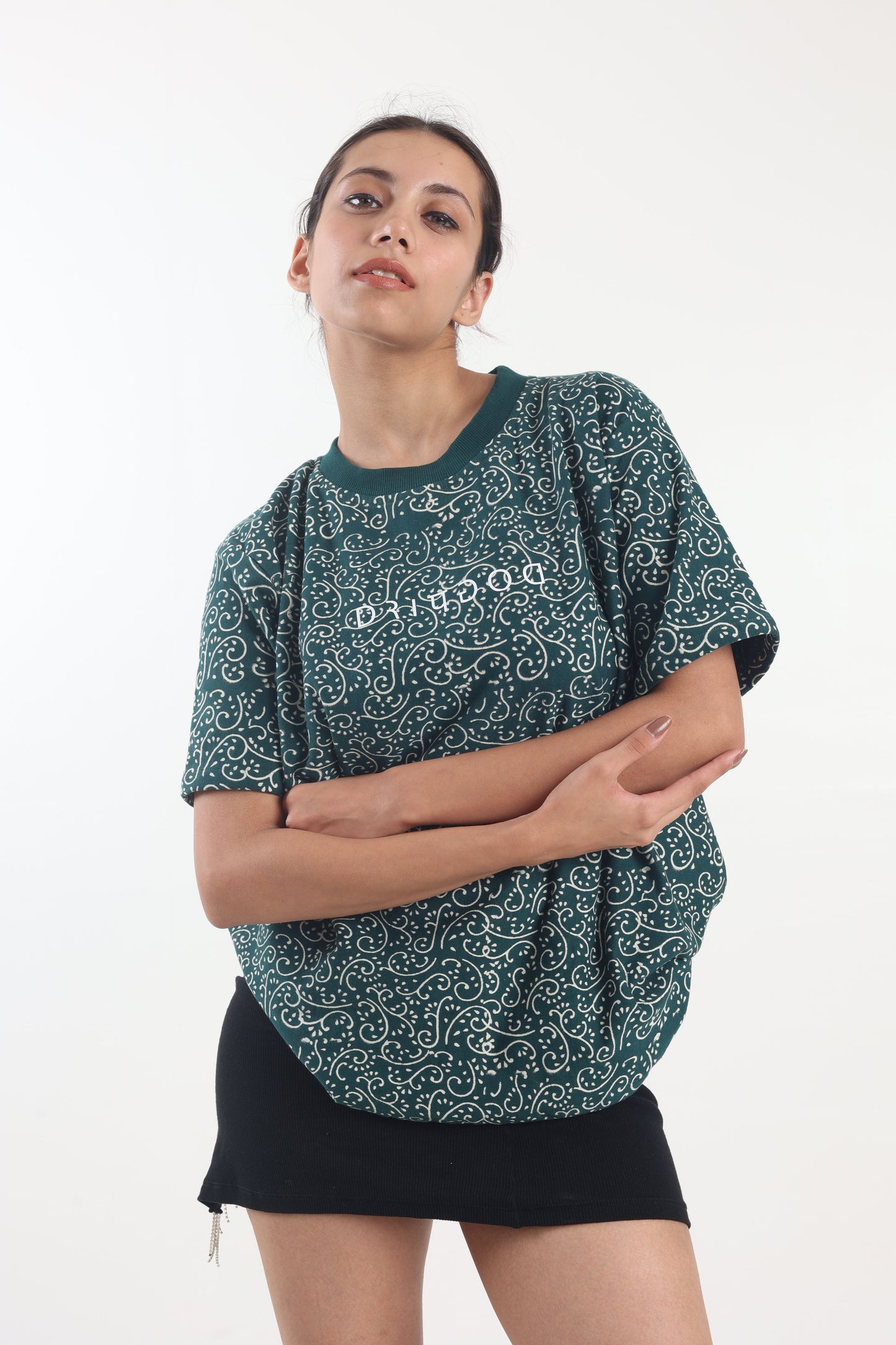 FOREST GREEN BLOCK PRINTED - Tshirt