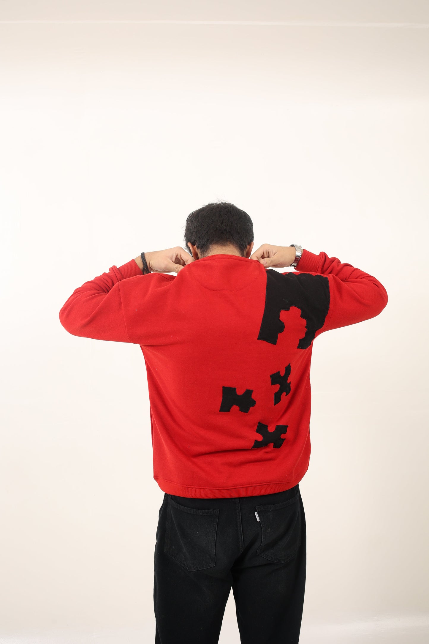 heavyweight oversized custom red hoodie representing sustainable fashion