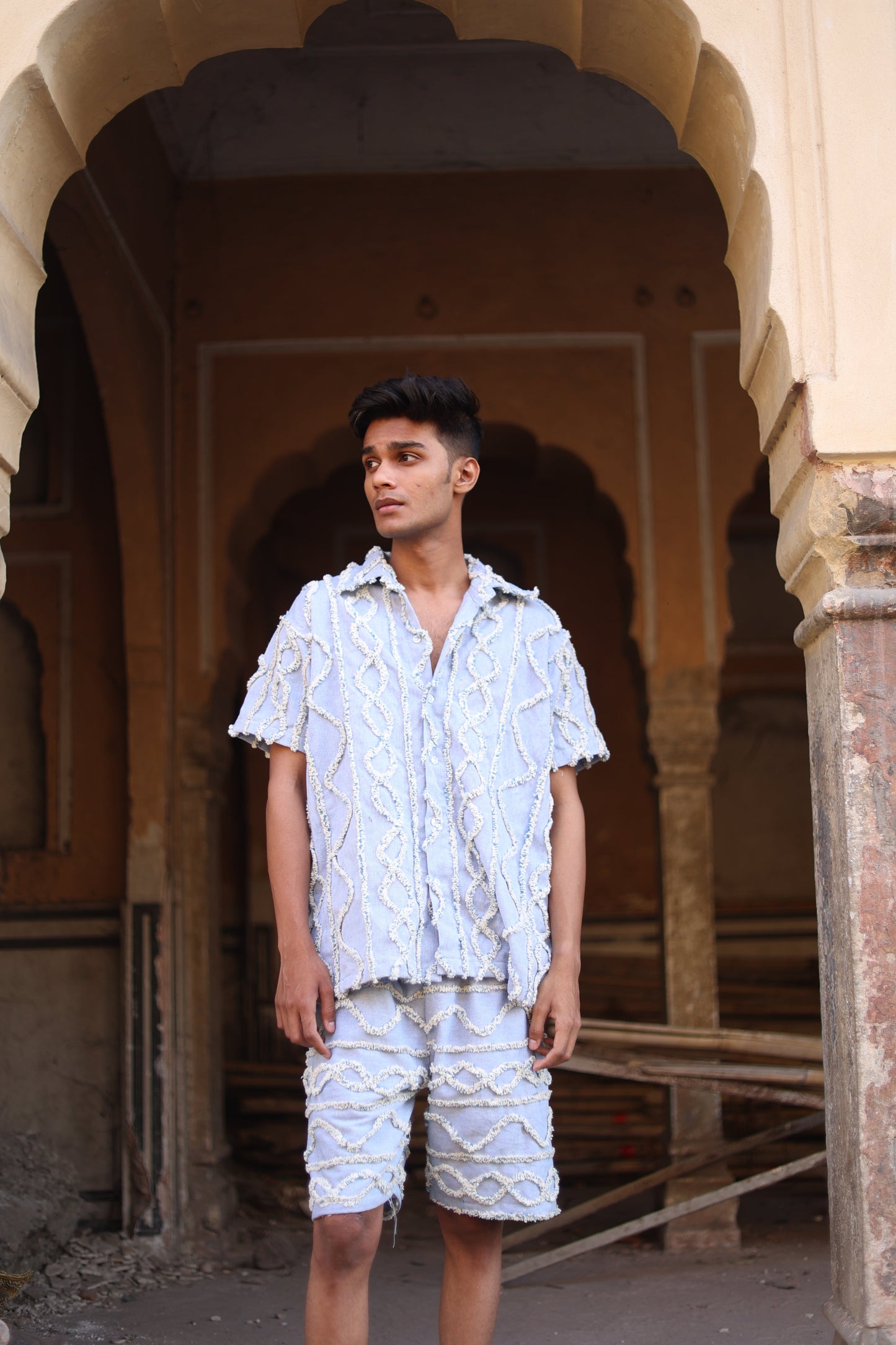 DENIM HANDWOVEN - SHORTS