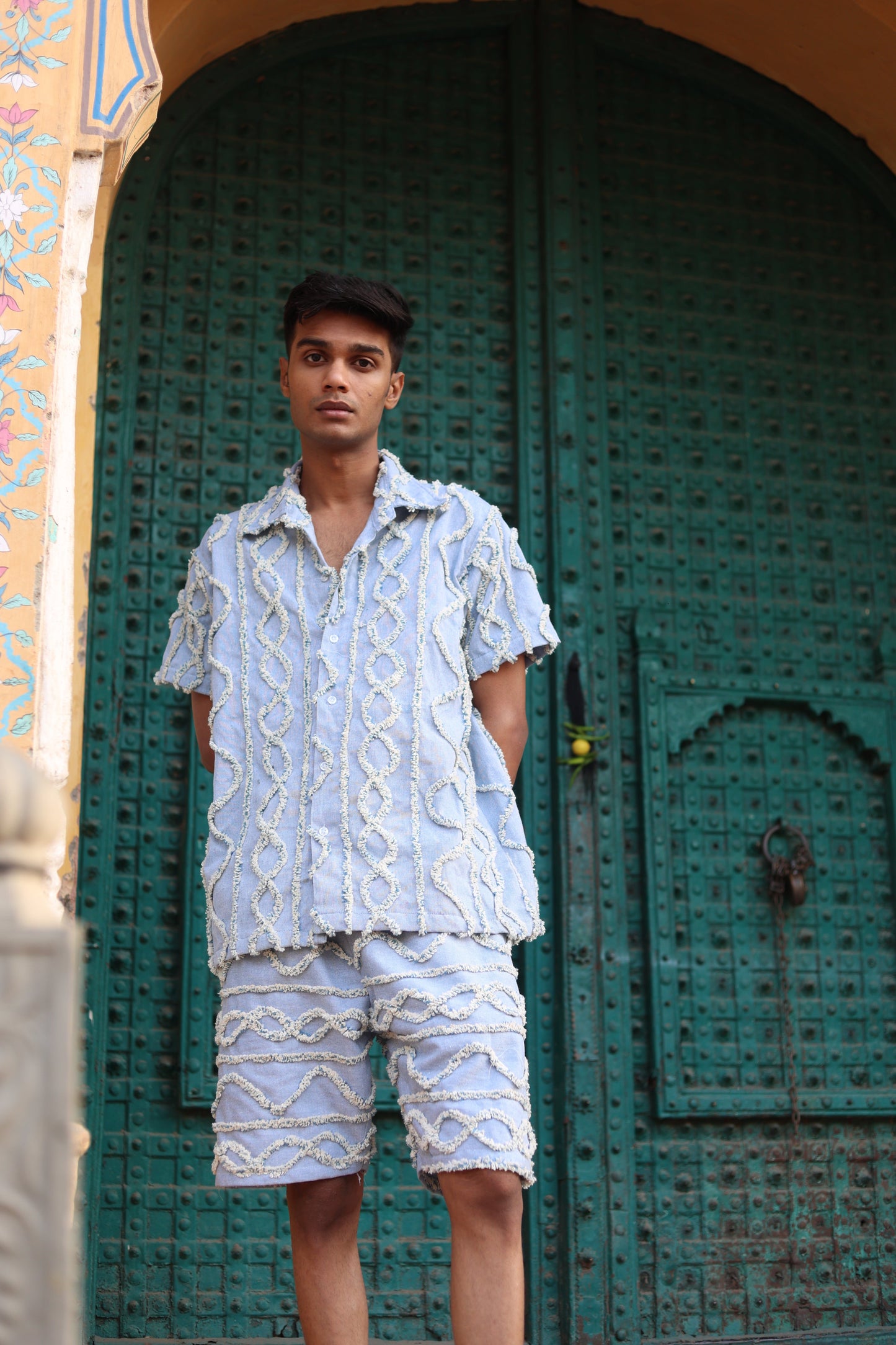 DENIM HANDWOVEN - SHORTS