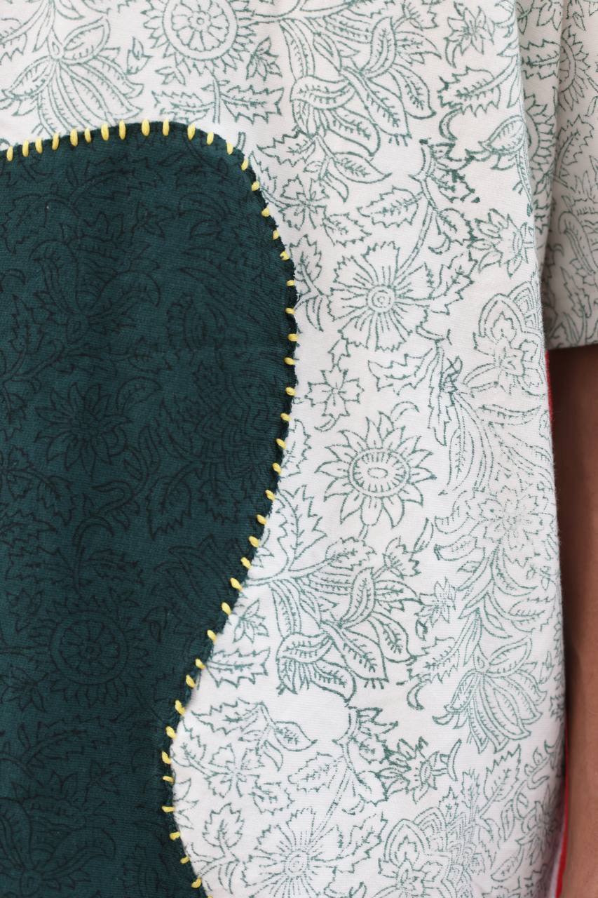 GREEN-WHITE FUSION - Tshirt
