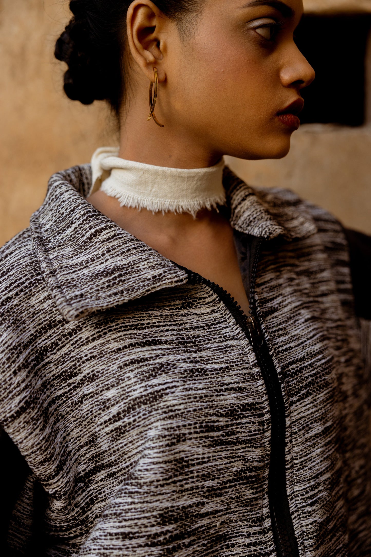 STARK CONTRAST HANDWOVEN - JACKET