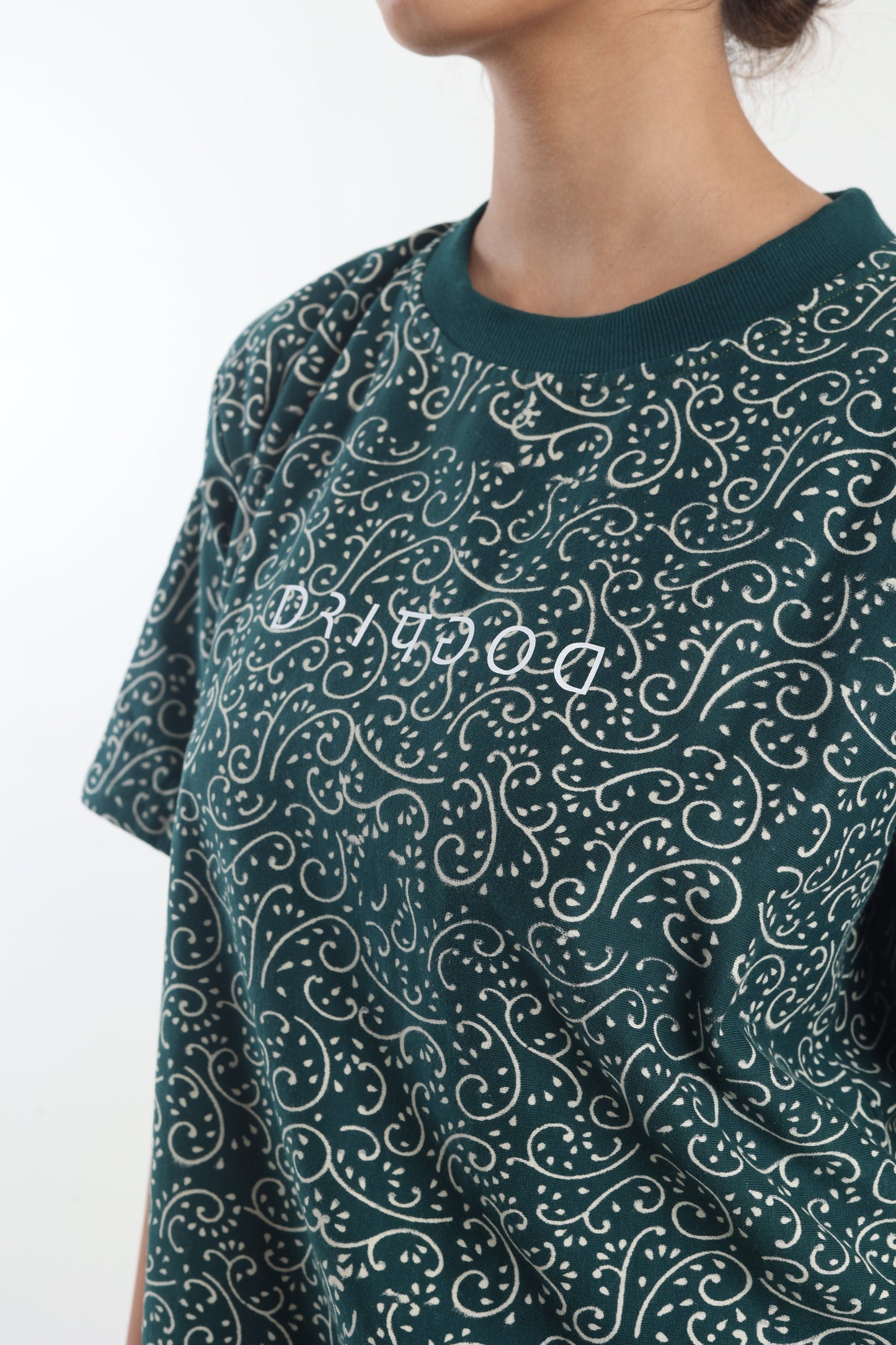 FOREST GREEN BLOCK PRINTED - Tshirt