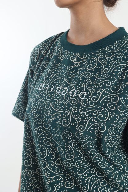 FOREST GREEN BLOCK PRINTED - Tshirt