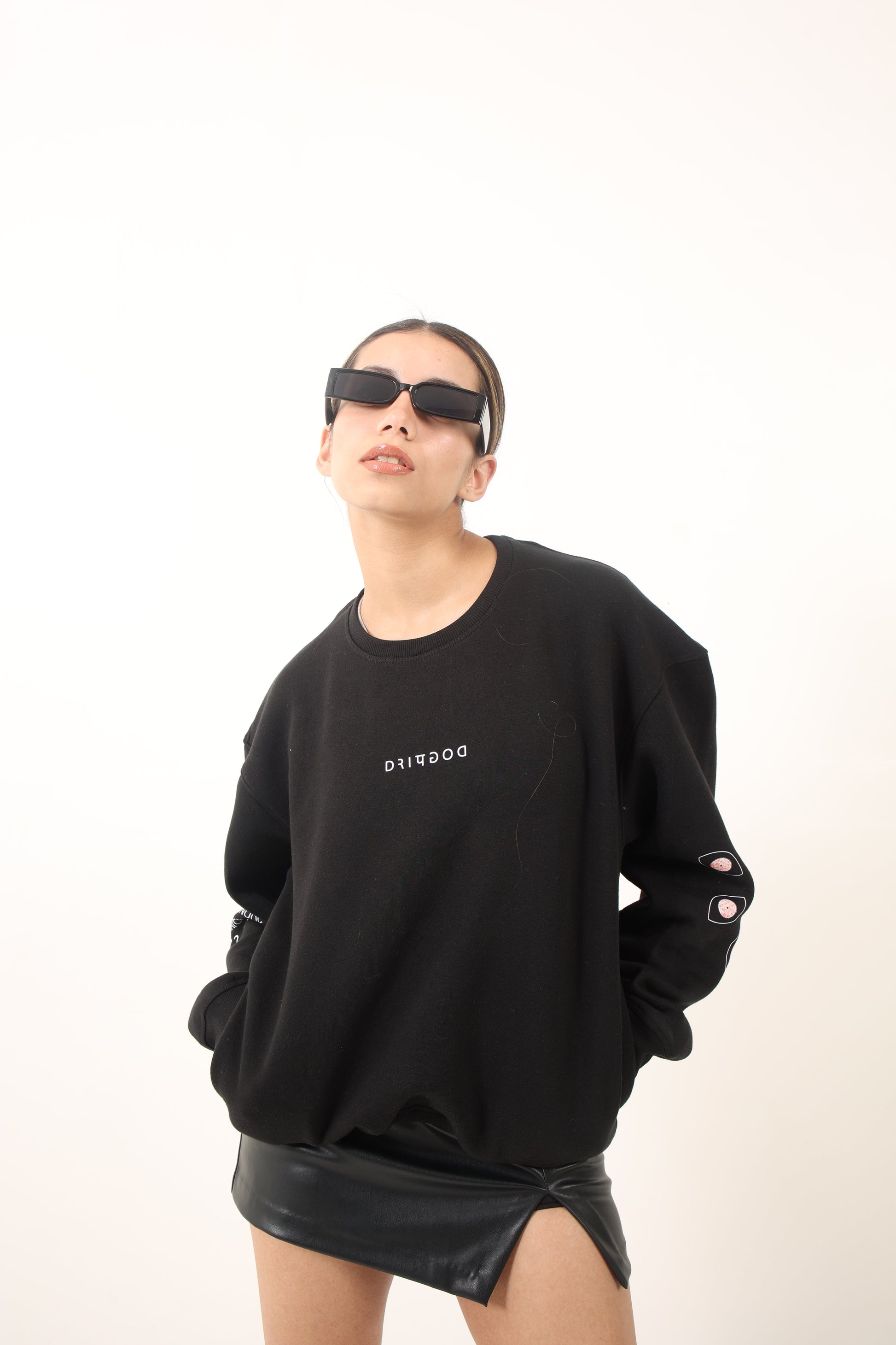 heavyweight oversized custom black hoodie representing sustainable fashion