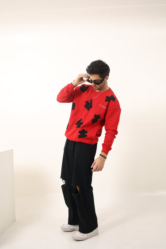heavyweight oversized custom red hoodie representing sustainable fashion
