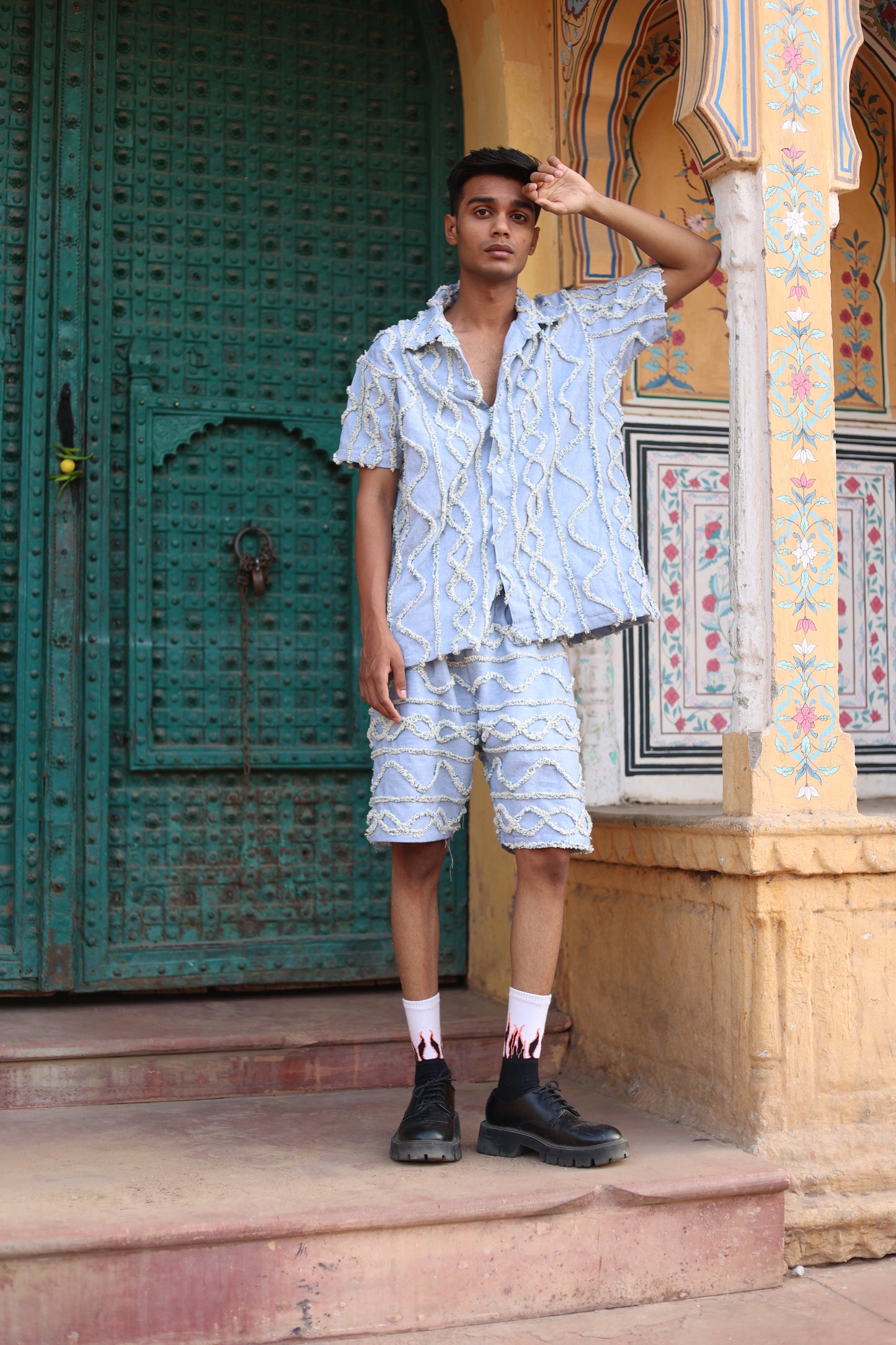 DENIM HANDWOVEN - SHORTS