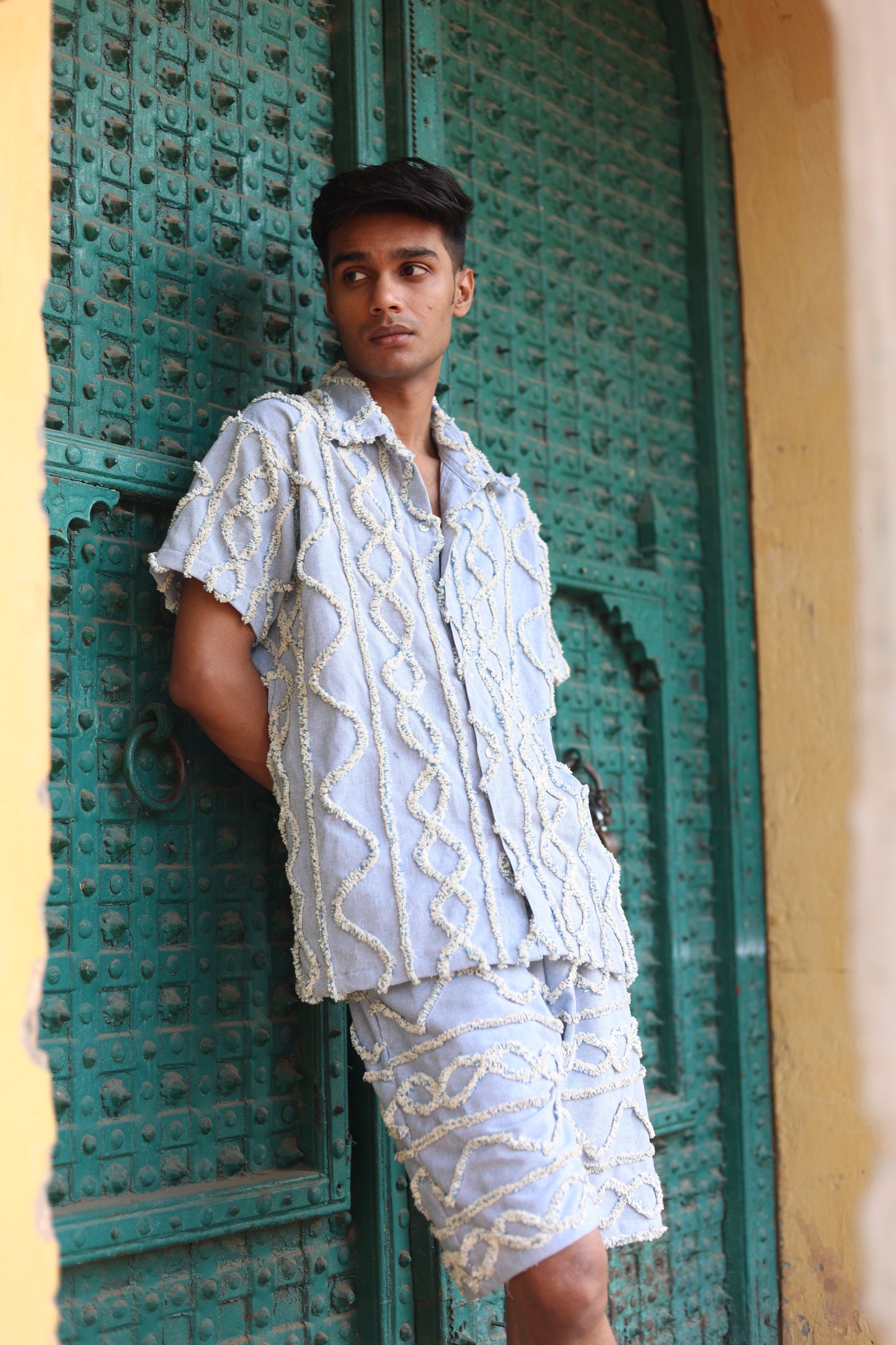 DENIM HANDWOVEN - SHORTS