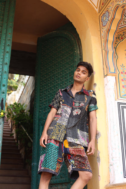LALCHANDNI VINTAGE KANTHA - SHORTS