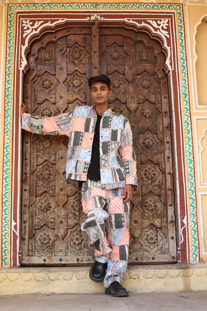 MELLOW D IN UPCYCLED PATCHWORK HANDWOVEN - JACKET