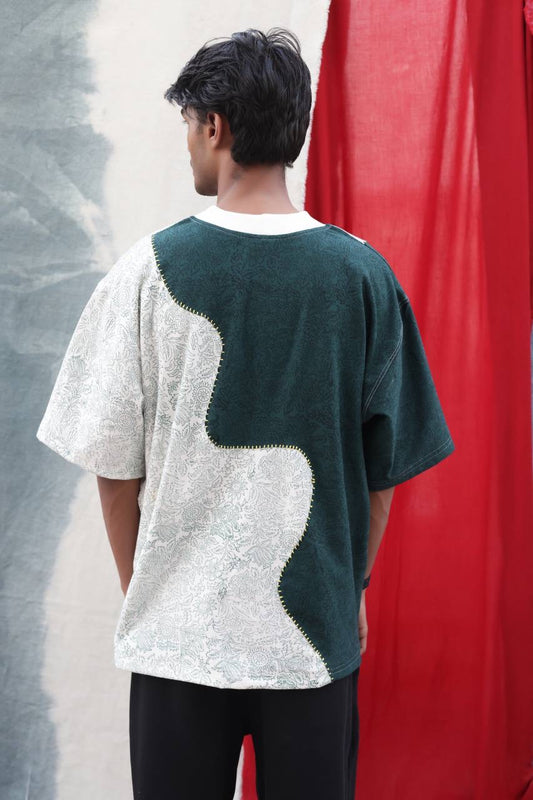GREEN-WHITE FUSION - Tshirt