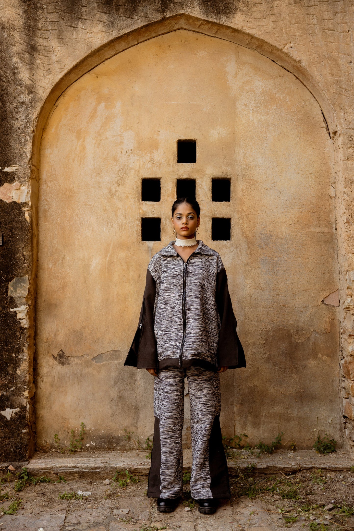 STARK CONTRAST HANDWOVEN - JACKET