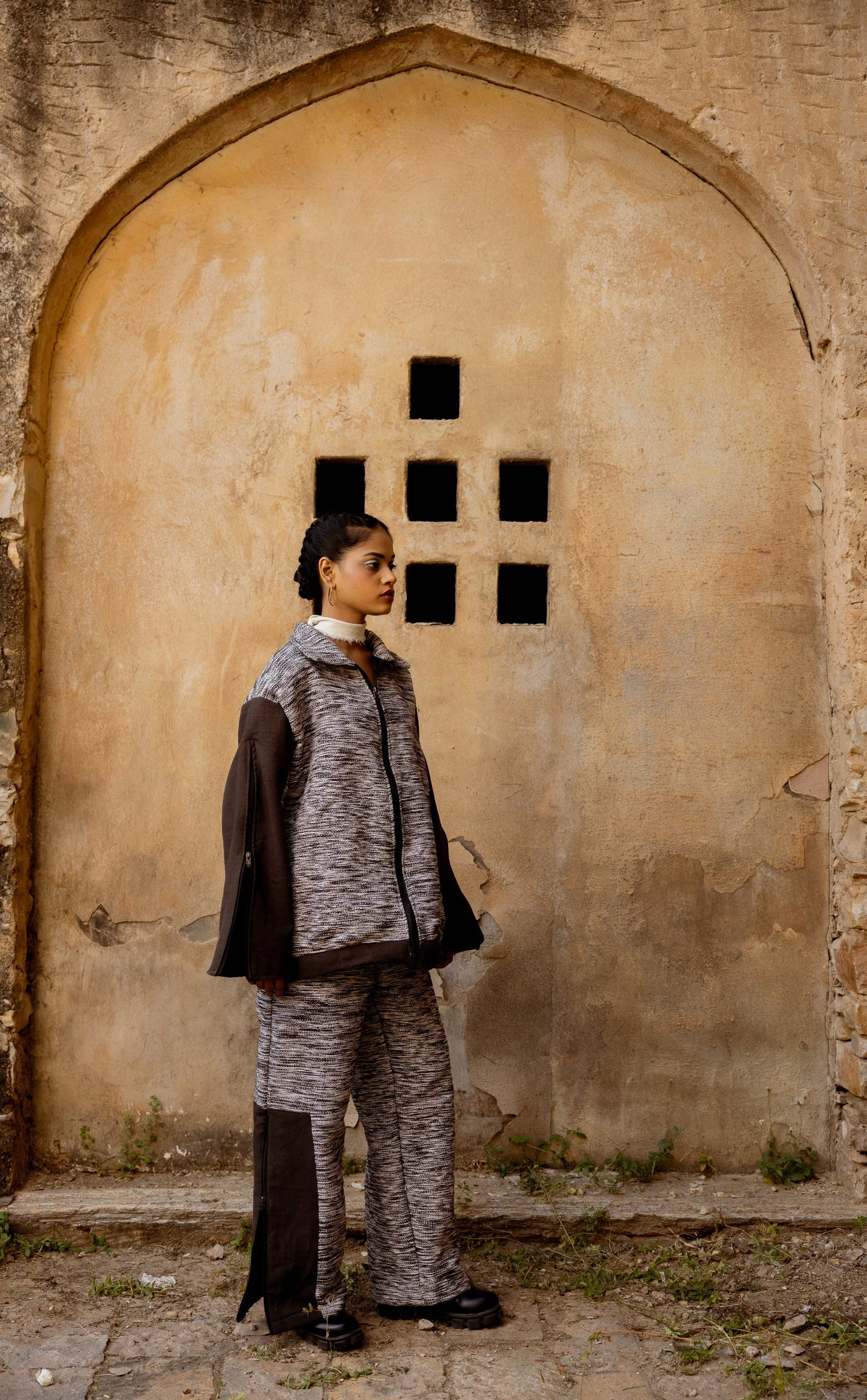 STARK CONTRAST HANDWOVEN - JACKET