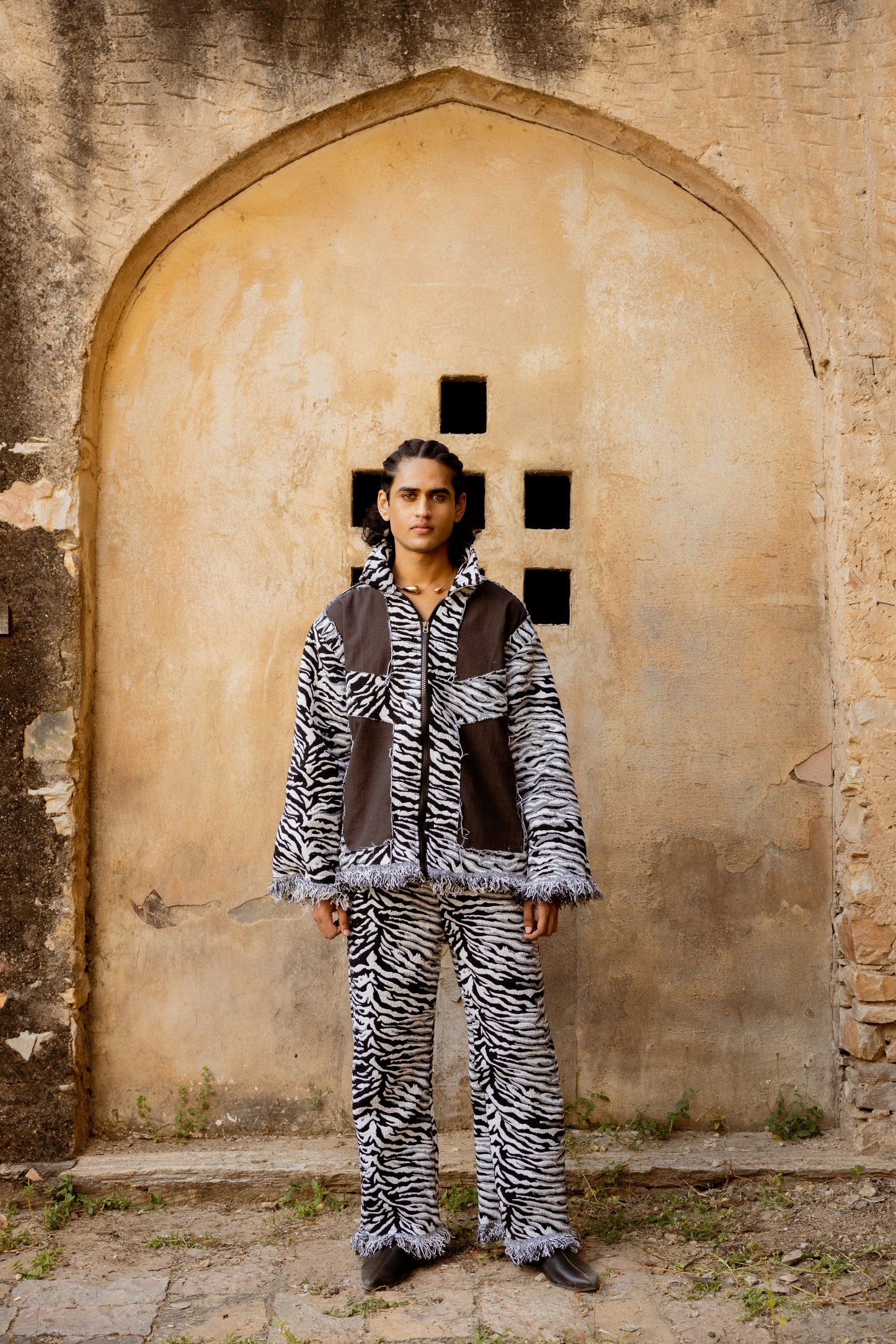 STRIPED EQUINE HANDWOVEN - JACKET