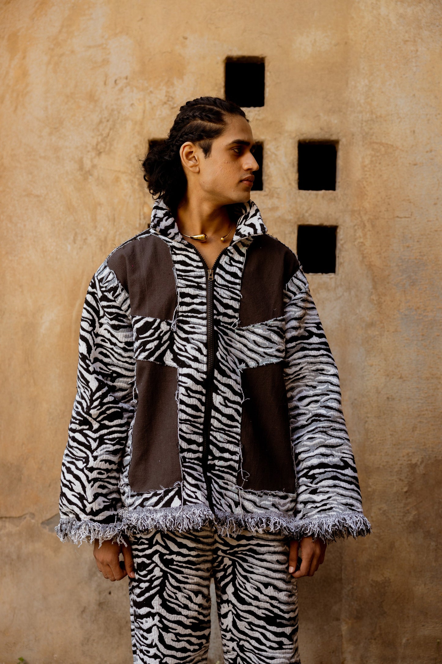 STRIPED EQUINE HANDWOVEN - JACKET
