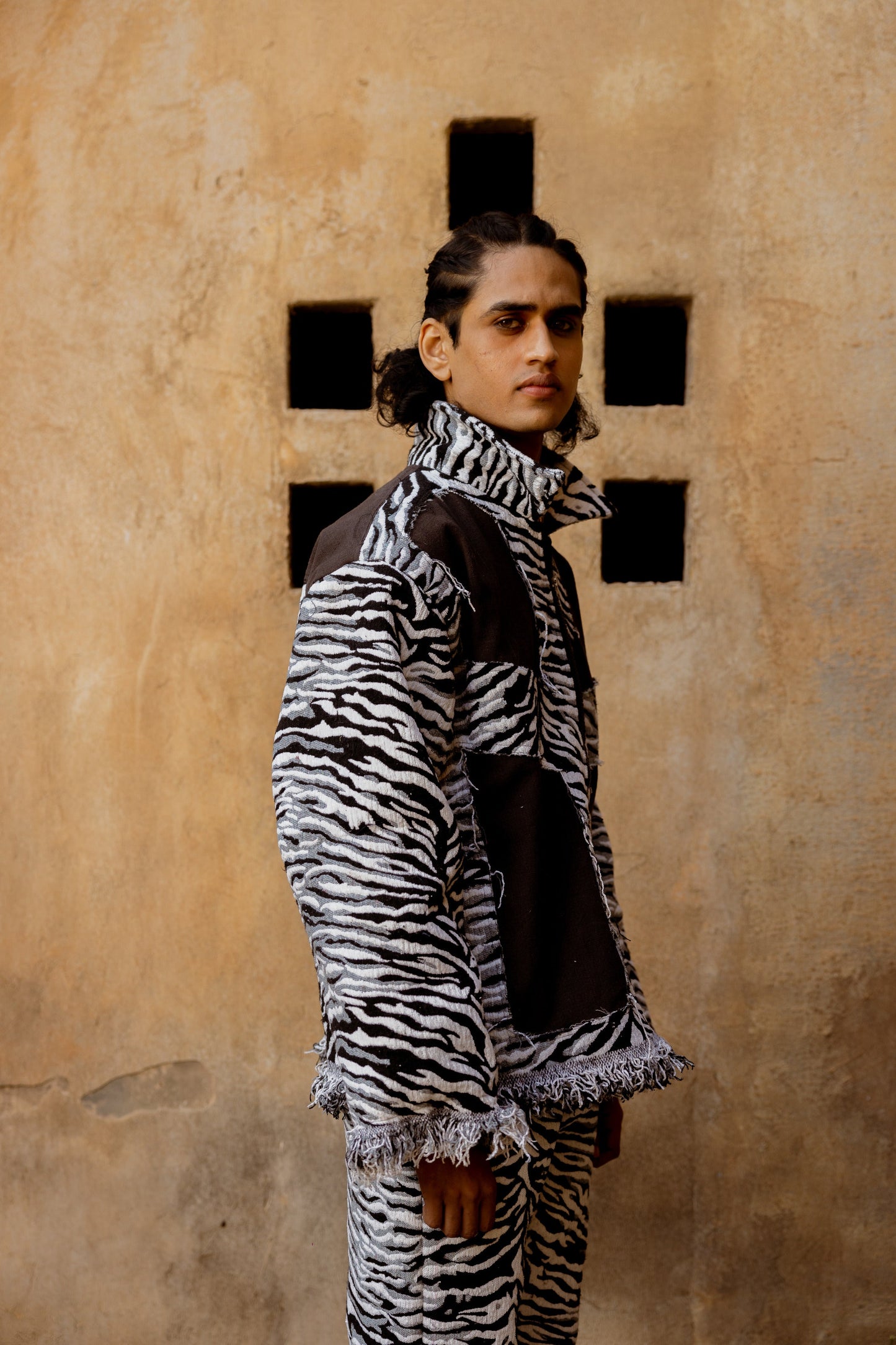 STRIPED EQUINE HANDWOVEN - JACKET