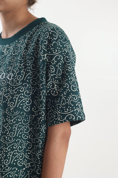 FOREST GREEN BLOCK PRINTED - Tshirt