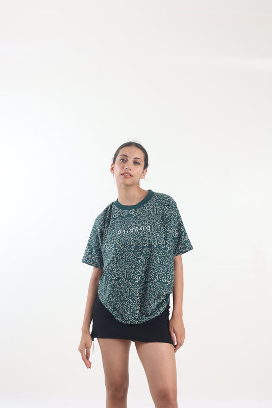 FOREST GREEN BLOCK PRINTED - Tshirt